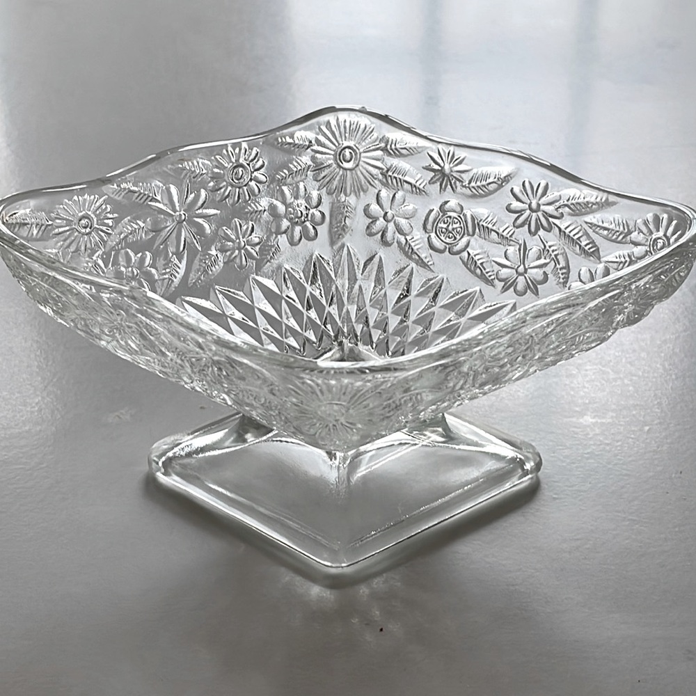 VTG - Two Diamond Pedestal Candy Dishes